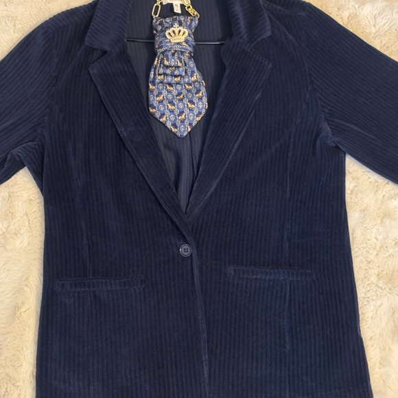 Maurices Jackets & Blazers - Maurices Navy Stretch Corded-Inspired Blazer
